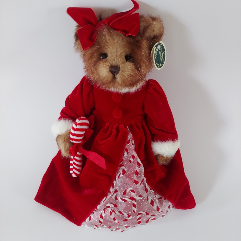 Festive Teddy Bear in Red Dress